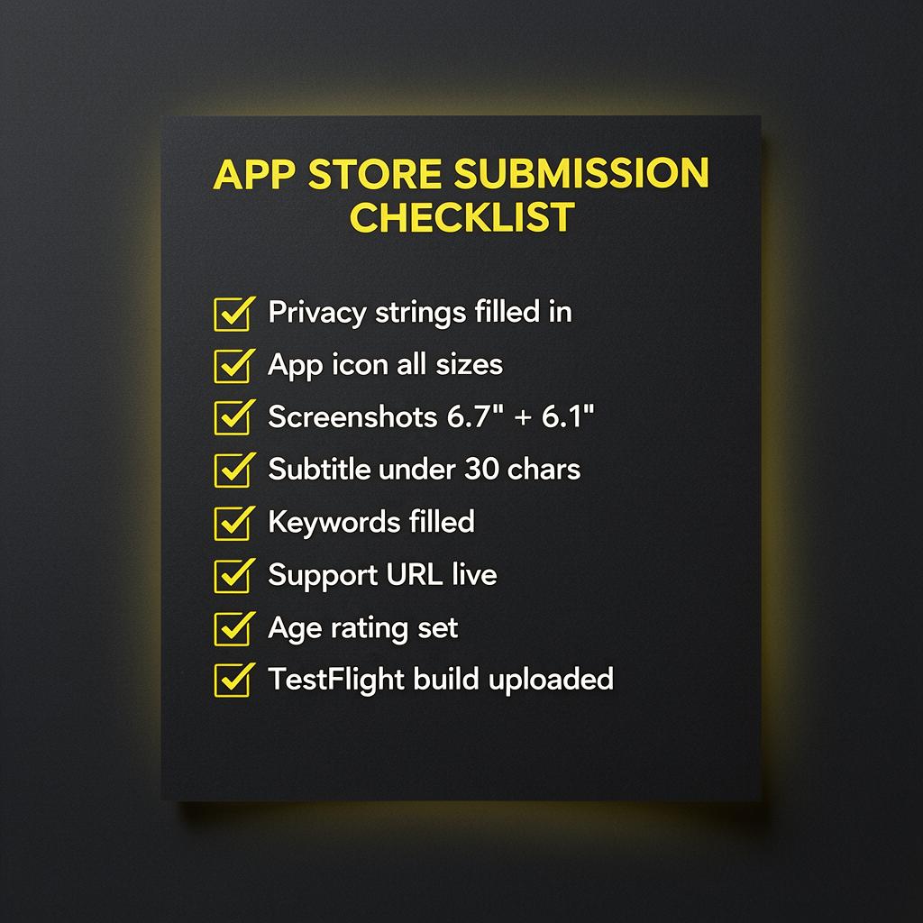 App Store submission checklist preview